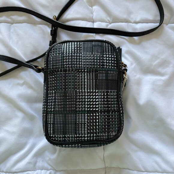 NWT American Leather Co Cleveland Mini Crossbody Bag Black White Striped MSRP 95 - Picture 7 of 8